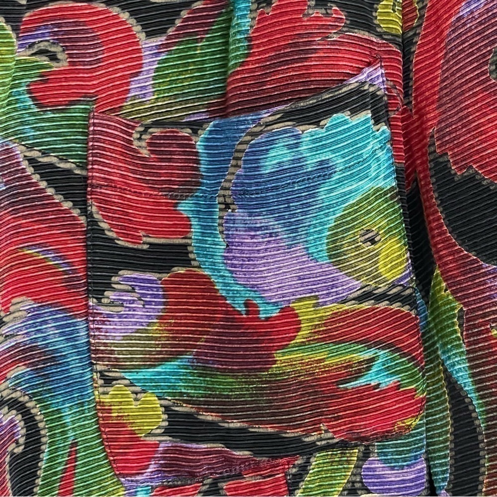 Vintage 90s Hammer Colorful Textured Blazer Jacket Rayon Cotton Modal EU 38 - Picture 7 of 16